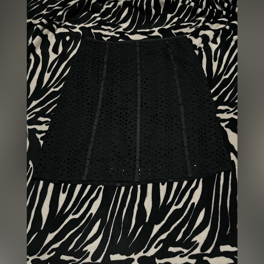 90s y2k Black midi cotton skirt